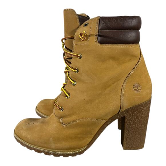 Timberland Tillston A1KJH Women’s Size 10 Wheat Nubuck Waterproof Heeled Boots - Picture 3 of 7